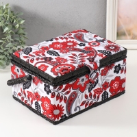 Шкатулка для рукоделия "Народный цветочный узор" 19х26х14,5 см Шкатулка для рукоделия "Народный цветочный узор" 19х26х14,5 см