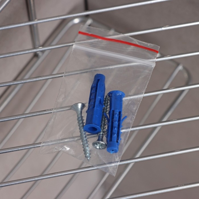 Полка настенная, с мыльницей, 20&times;20&times;15,5 см, цвет хром