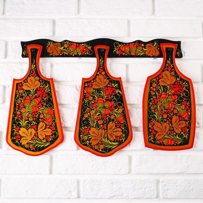 Набор Доски 3 шт и держатель 48&times;33&times;1 см хохлома