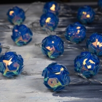 Гирлянда &laquo;Нить&raquo; 4.5 м с насадками &laquo;Цветочные шары&raquo;, IP20, прозрачная нить, 15 LED, свечение фиолетовое, 220 В