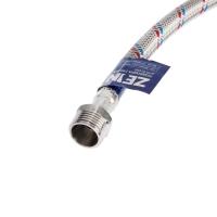 Подводка гибкая для воды ZEIN, 1/2", гайка-штуцер, 80 см, с ключом для монтажа Подводка гибкая для воды ZEIN, 1/2", гайка-штуцер, 80 см, с ключом для монтажа