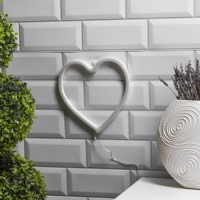 Неоновая вывеска &laquo;Сердце&raquo; 20 &times; 20 см, батарейки ААх3 (не в комплекте), USB, свечение тёплое белое