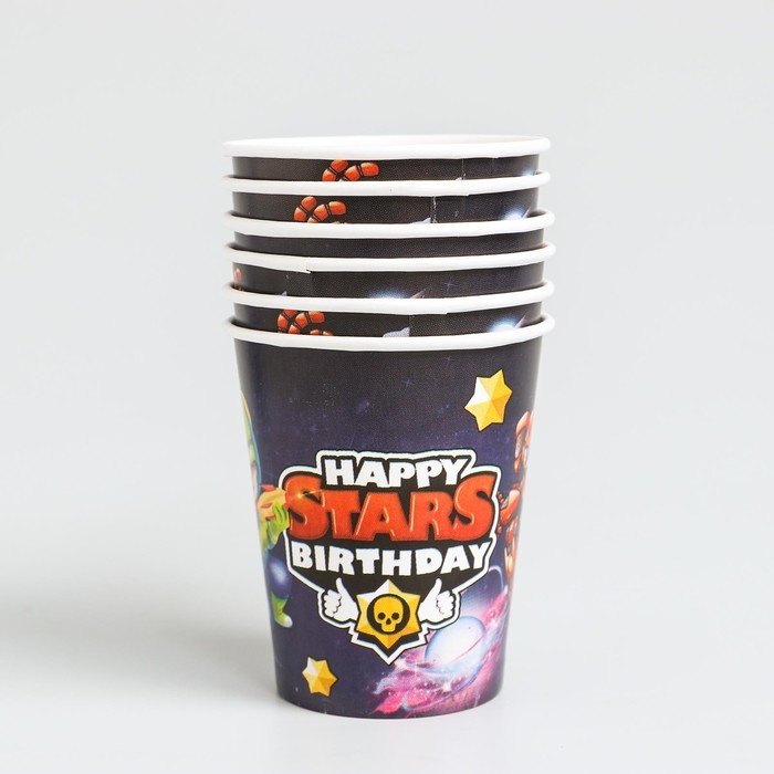 Набор бумажной посуды одноразовый С Днём рождения&raquo;, stars