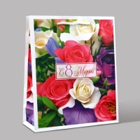 Пакет ламинированный «С 8 марта», ML 21 х 25 х 8 см Пакет ламинированный «С 8 марта», ML 21 х 25 х 8 см