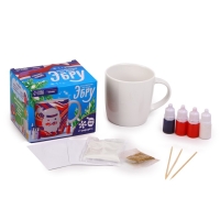 Кружка под раскраску на новый год. Рисование на воде: эбру &laquo;Дед Мороз&raquo;, новогодний набор для творчества