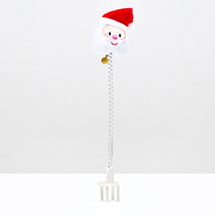 Новый год. Игрушка-дразнилка с креплением на когтеточку "Дед мороз"