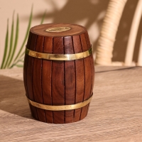 Копилка "Бочка" 10х10х12 см, манговое дерево Копилка "Бочка" 10х10х12 см, манговое дерево
