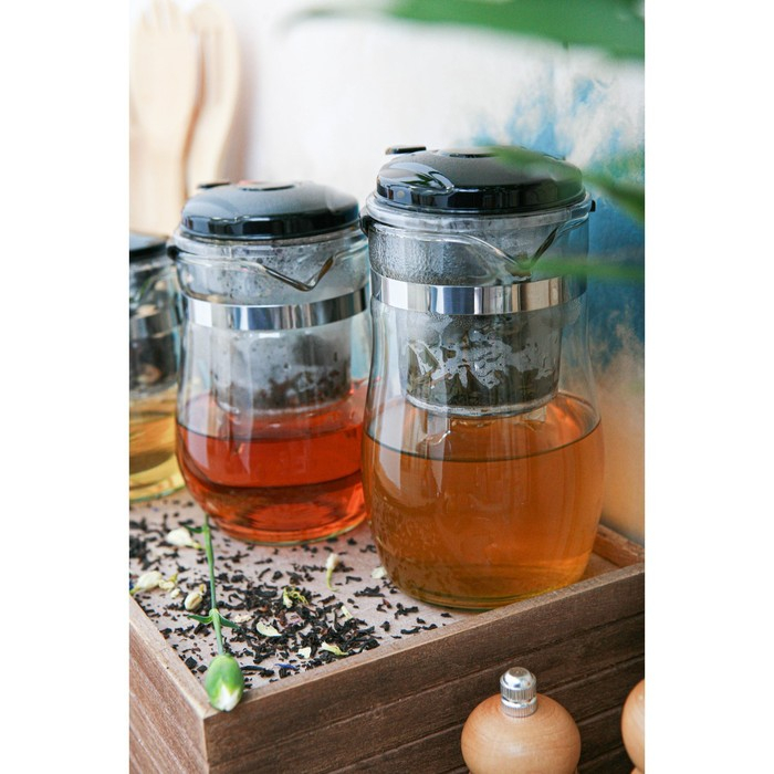 Чайник стеклянный заварочный Magistro &laquo;Мехико&raquo;, 350 мл, с металлическим ситом, пластиковая колба