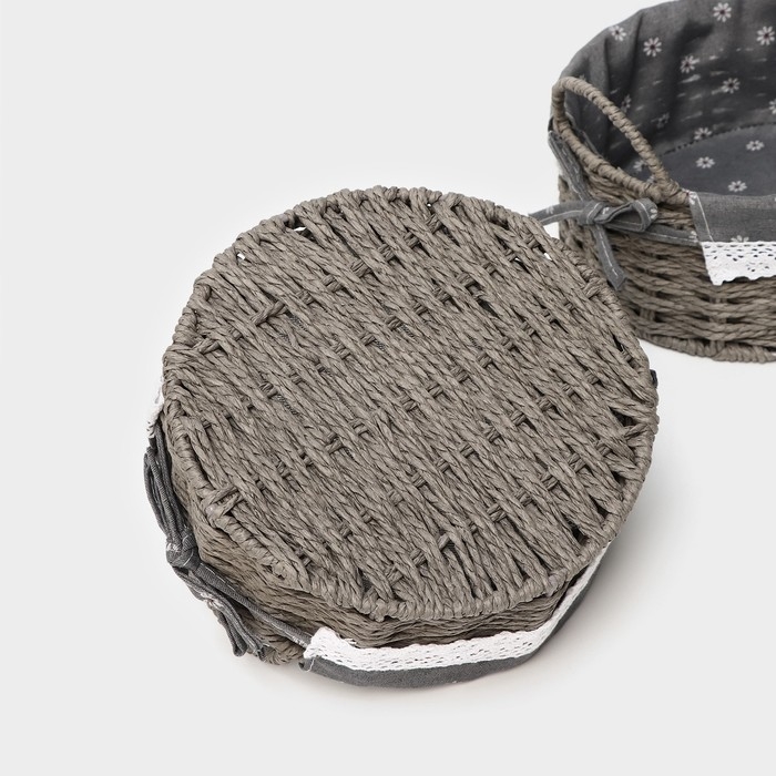 Корзины для хранения LaDо́m, ручной работы, 2 шт, размер: 21&times;21&times;13 см, 25&times;25&times;14 см