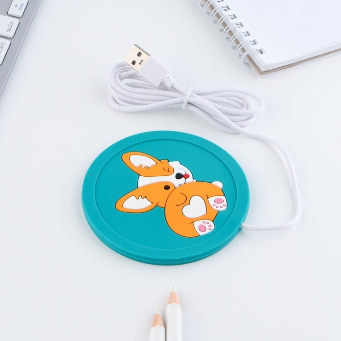 Подставка для кружки USB &laquo;Корги&raquo;, 10 х 10 см.