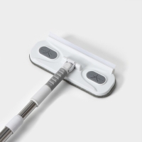 Щётка для окон Raccoon, телескопическая нержавеющая ручка 77(123) см, силиконовый сгон 22 см, велюровая насадка 22&times;7 см, цвет МИКС