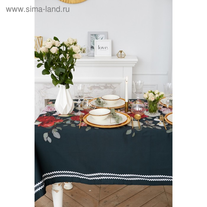 Скатерть "Этель" Flowers 180х147 см, 100% хлопок, саржа 190 г/м2