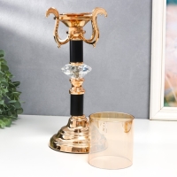 Подсвечник металл, стекло на 1 свечу "Карино" d-7 см, золото 15,5х15,5х33 см Подсвечник металл, стекло на 1 свечу "Карино" d-7 см, золото 15,5х15,5х33 см