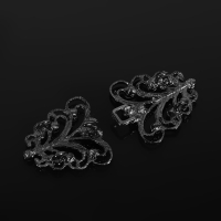 Декоративная застёжка, 6,5 × 3 см, цвет чёрный Декоративная застёжка, 6,5 × 3 см, цвет чёрный