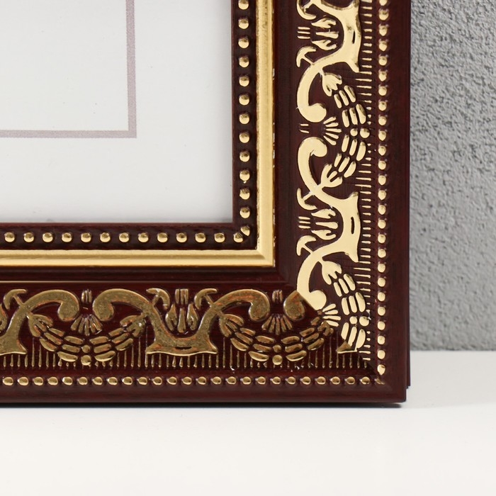 Фоторамка пластик 30х40 см "Греция" коричневая с золотом 37х47 см