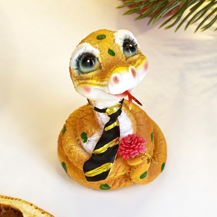 Новый год. Символ 2025. Фигура Новый год. Символ 2025. Фигура "Змейка в галстуке" 4х4х6см, цветная