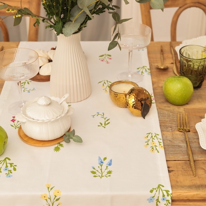 Дорожка Этель "Цветочек" 40х146см, саржа 190 г/м2, 100% хл