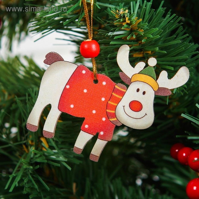 Подвеска новогодняя &laquo;Счастливый олень&raquo;, МИКС