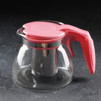 Чайник стеклянный заварочный &laquo;Джулиан&raquo;, 700 мл, с металлическим ситом, цвет МИКС