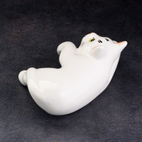 Статуэтка фарфоровая "Кот Васька белый", 17 см