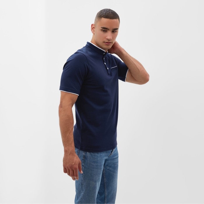 Футболка (поло) мужская MINAKU REGULAR FIT: цвет тёмно-синий, р-р 52