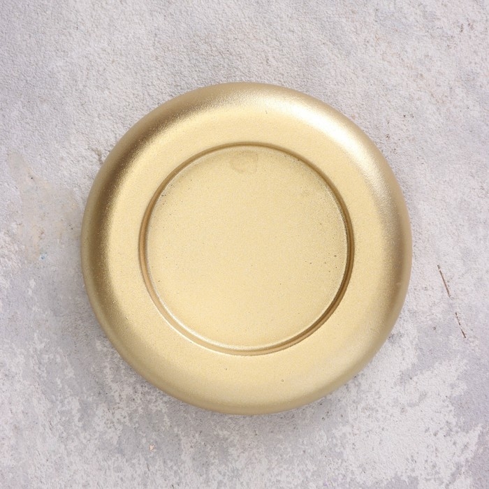 Подсвечник "Полноторие" из гипса малый,9х2,5см,золото