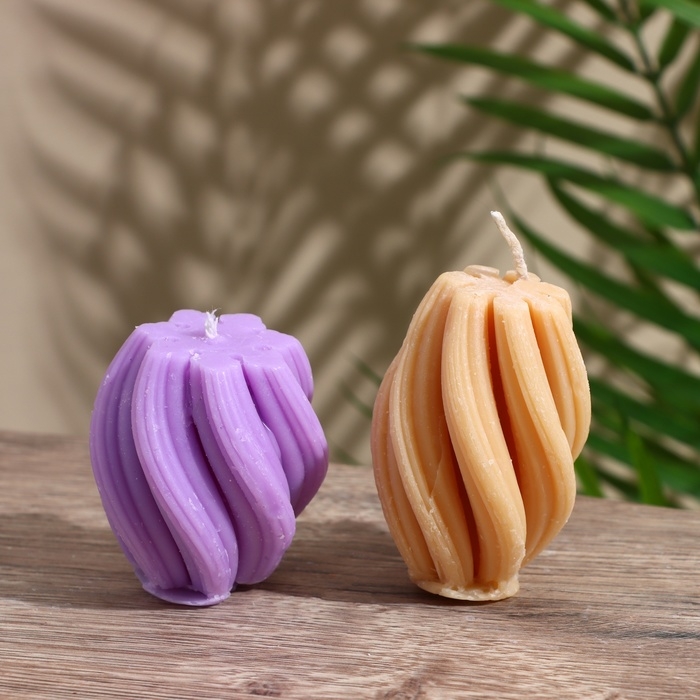 Свеча Свеча "Волнистые линии" 5х5х6 см, соевый воск МИКС