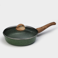 Сковорода Доляна &laquo;Форест&raquo;, d=26 см, стеклянная крышка, съёмная ручка, антипригарное покрытие