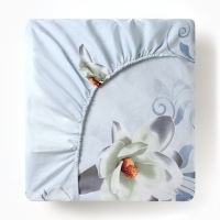 Простыня на резинке Этель 160*200*25 см, "Кувшинки"(вид2), 100% хлопок, бязь, 125 гр/м2 Простыня на резинке Этель 160*200*25 см, "Кувшинки"(вид2), 100% хлопок, бязь, 125 гр/м2