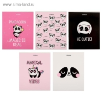 Тетрадь 48 листов в клетку Calligrata P-P-Panda, обложка мелованный картон, УФ-лак, блок офсет, МИКС Тетрадь 48 листов в клетку Calligrata P-P-Panda, обложка мелованный картон, УФ-лак, блок офсет, МИКС