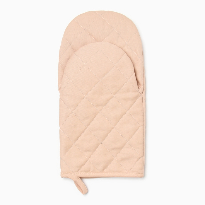 Варежка-прихватка Этель "Kitchen" цв.бежевый, 15х28см,саржа, 100% х/л