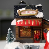 Светодиодная фигура &laquo;Поезд и Дед Мороз&raquo; 20 &times; 20 &times; 16 см, полистоун, батарейки ААх3 (не в комплекте), USB, свечение тёплое белое