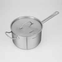 Ковш «Общепит», 6,3 л, d=24 см, h=14,5 см, металлическая крышка, с теплораспределительным слоем, индукция Ковш «Общепит», 6,3 л, d=24 см, h=14,5 см, металлическая крышка, с теплораспределительным слоем, индукция