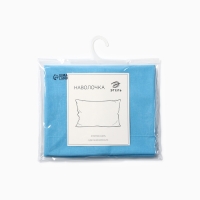 Наволочка Этель 50*70 см, цв. голубой, 100% хлопок, поплин, 125 г/м&sup2;