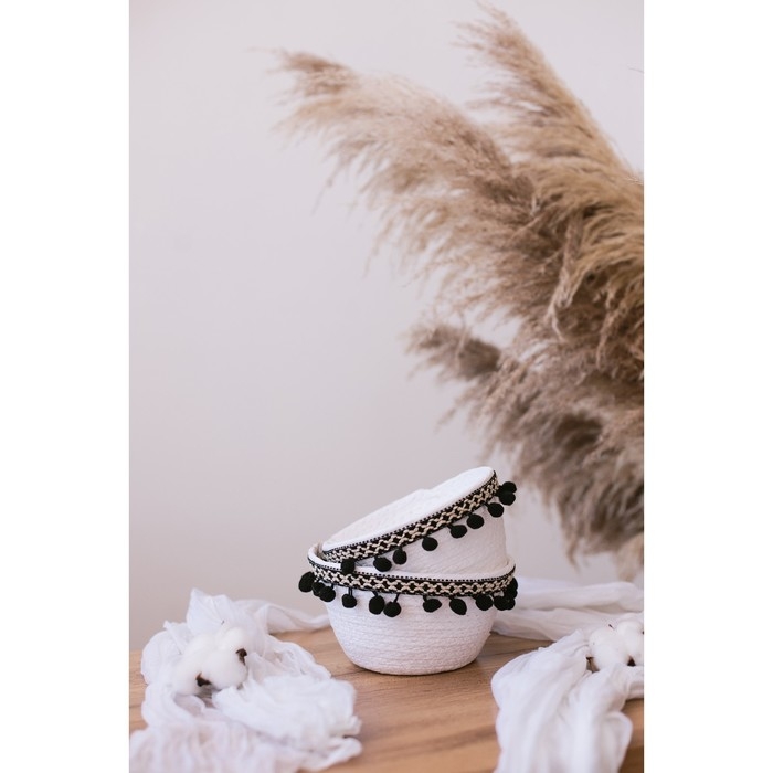 Корзина для хранения LaDо́m &laquo;Мокко&raquo;, плетёная, ручной работы, 16,5&times;16,5&times;9 см, цвет белый