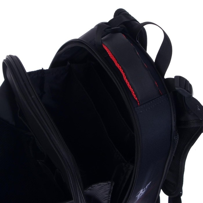 Рюкзак каркасный школьный 38 х 30 х 16 см, эргономичная спинка, Stavia "Чёрная машина"