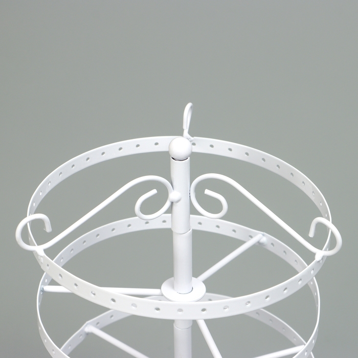 Подставка для украшений &laquo;Вертушка&raquo;, 4 яруса, металл, 15&times;15&times;35см, цвет белый