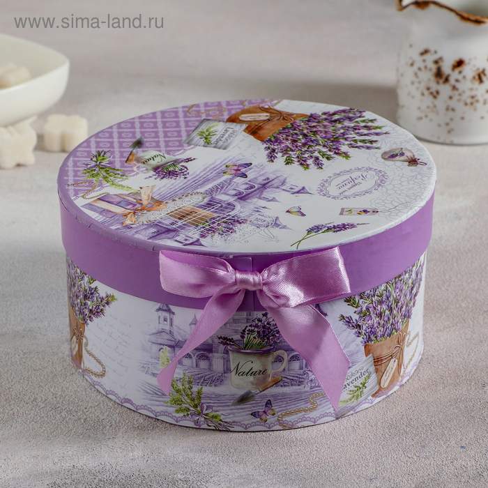 Чайная пара керамическая &laquo;Лавандовое поле&raquo;, 2 предмета: чашка 220 мл, блюдце d=15 см