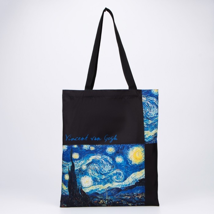 Сумка-шопер &laquo;Ван Гог&raquo;, без молнии, без подкладки, цвет чёрный