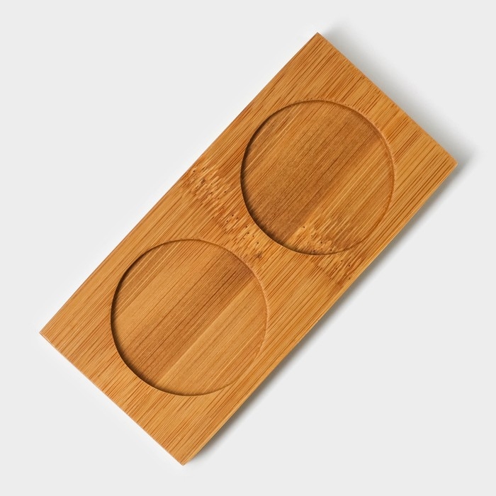 Набор керамический для специй на деревянной подставке BellaTenero &laquo;Камни&raquo;, 2 предмета: солонка 30 мл, перечница 30 мл, цвет белый и чёрный