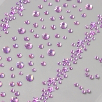 Наклейка пластик стразы "Звёздная дорога" сиреневая 22,5х11,5 см