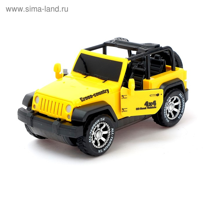 Машина &laquo;Джип&raquo;, открываются двери, свет и звук, работает от батареек, цвета МИКС