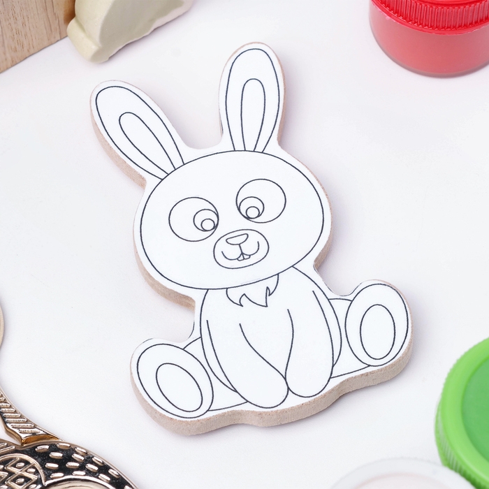 Раскраска-магнит "Зайчик", многоразовая, 8х6,5 см