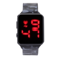 Часы наручные электронные с камуфляжным, силиконовым ремешком Часы наручные электронные с камуфляжным, силиконовым ремешком