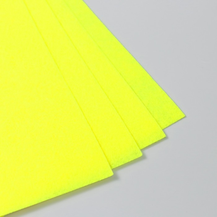 Фетр 1 мм "Лимонный" набор 4 листа 30х40 см