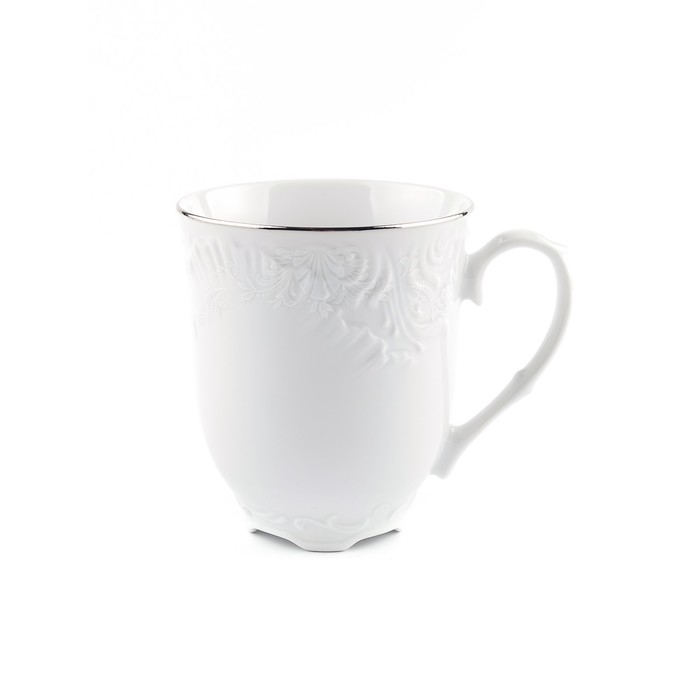 Кружка Cmielow Rococo &laquo;Узор платина&raquo;, фарфор, 300 мл