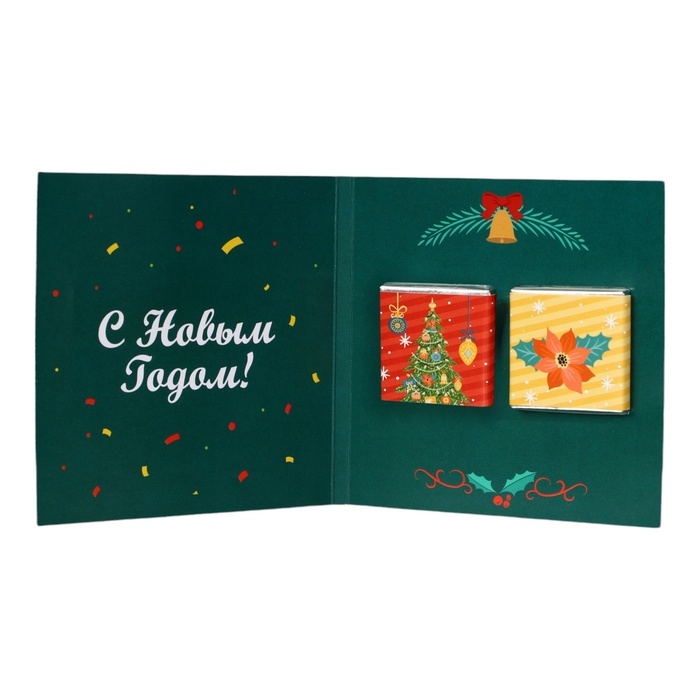 Новый год. Шоколадная открытка Новый год. Шоколадная открытка "С Новым Годом! Дед Мороз и Кролик" , 2 шт * 5 г