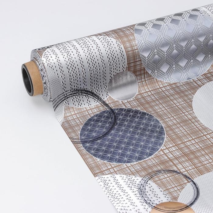 Клеёнка на стол на тканевой основе &laquo;Пузыри&raquo;, рулон 20 метров, ширина 137 см, толщина 0,25 мм, цвет серый