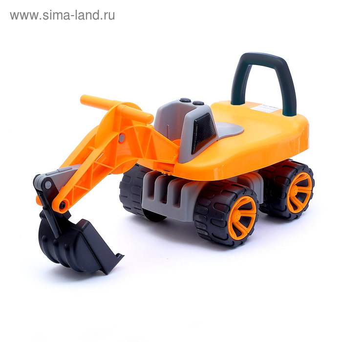 Толокар &laquo;Экскаватор&raquo;, подвижный ковш, световые и звуковые эффекты, цвет оранжевый