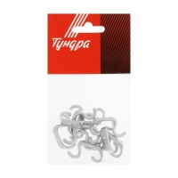 Крючок мебельный ТУНДРА TKD010, двухрожковый, хром, 10 шт Крючок мебельный ТУНДРА TKD010, двухрожковый, хром, 10 шт
